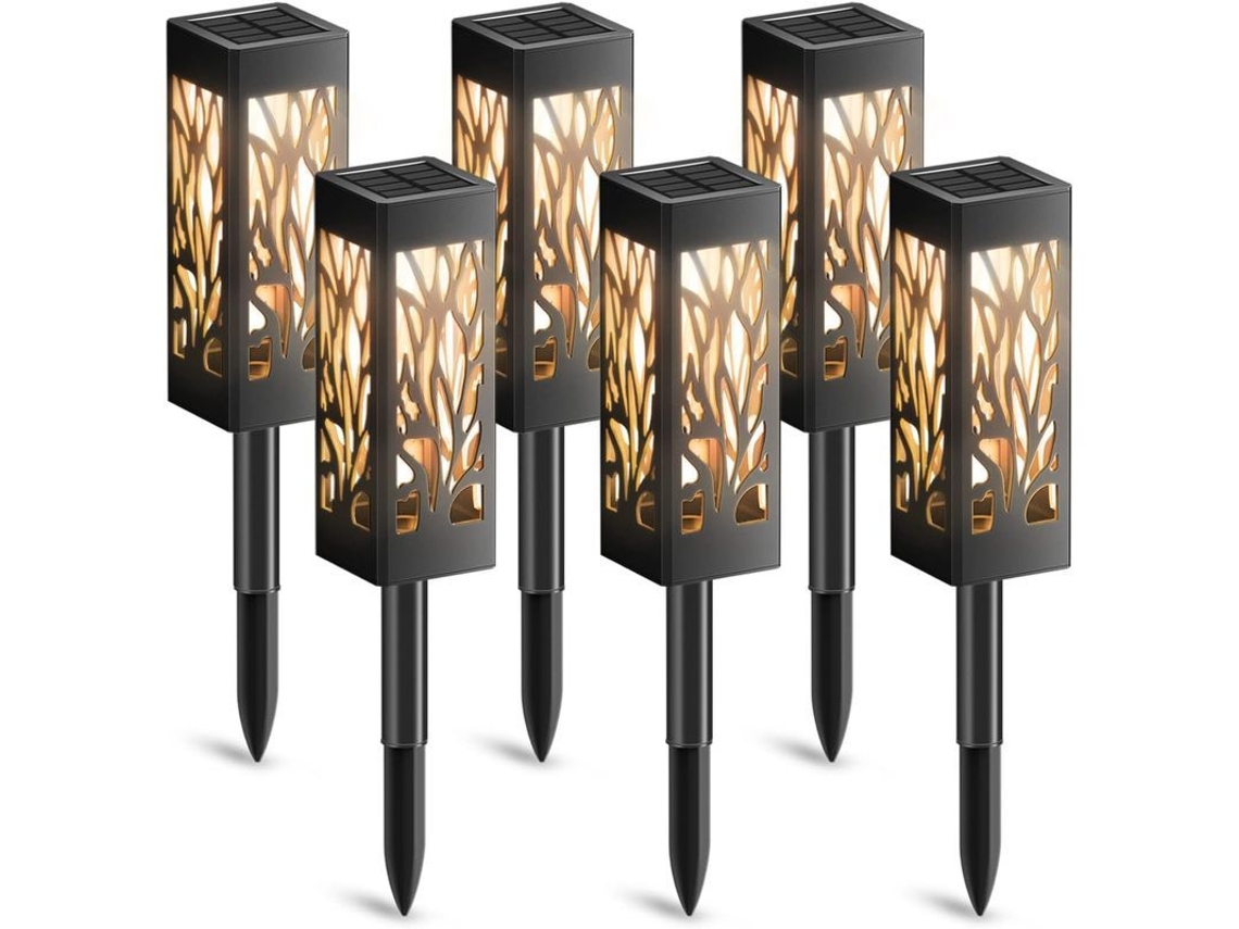 Luzes Solares para Jardim Exterior 6 Lanternas Luz Branca Quente IP65 Nova Line