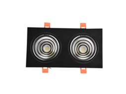 Luz De Teto Embutida Led De Duas Cabeças Ângulo Ajustável Cob Retangular 100‑264v Com Driver