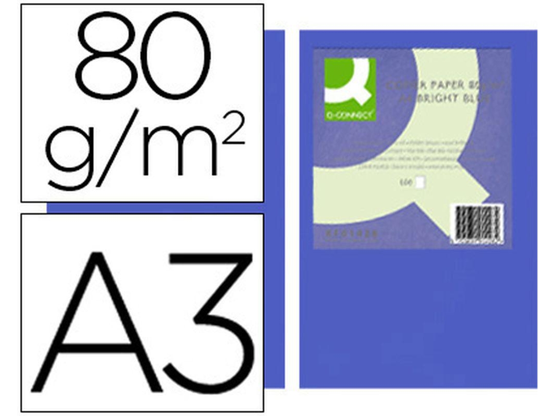 Papel de Cor Q Connect Din A3 80Gr Azul Intenso Embalagem de 500 Folhas