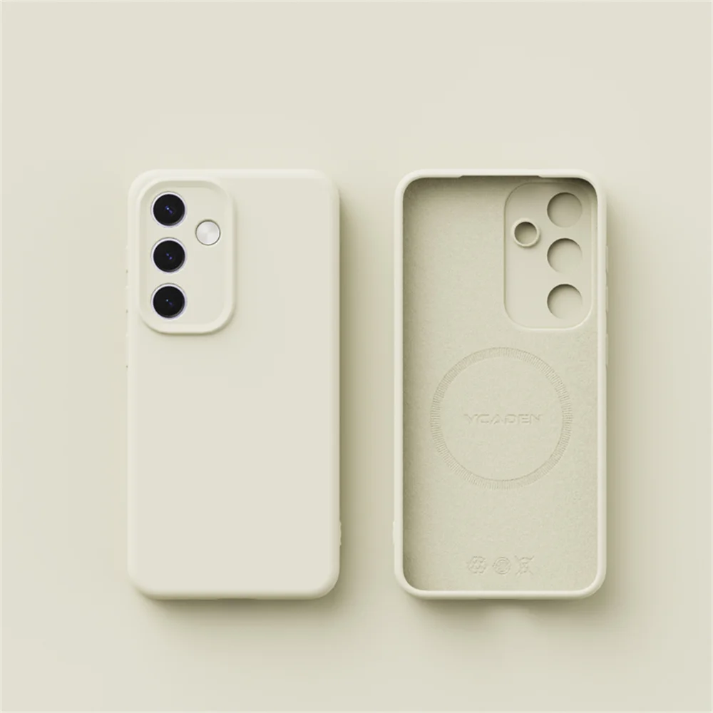 Capa Protetora (branca) Para Samsung S22 Ultra Com Fixação Magnética Em Silicone Líquido.