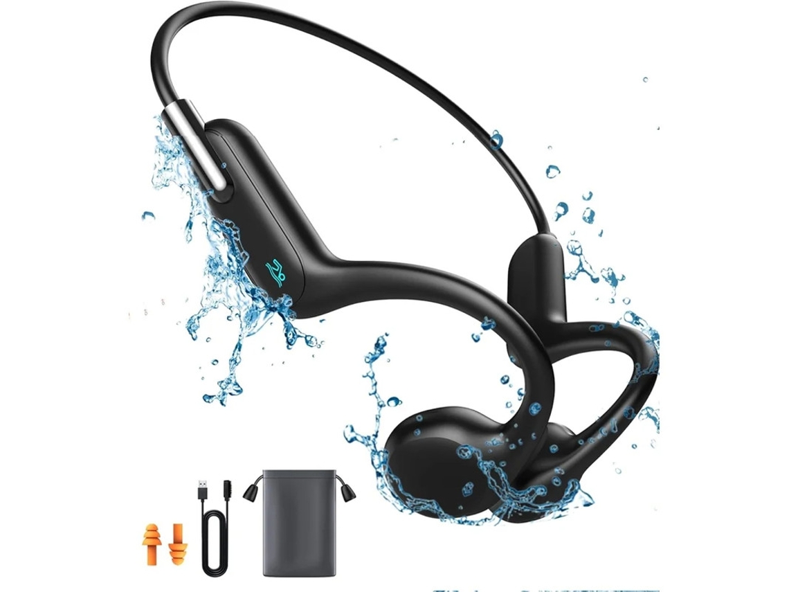 Auscultadores Condução Óssea Abertos Subaquática Gb Yizhood Bluetooth Preto