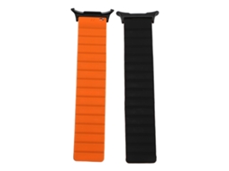 Pulseira de Silicone Magnética Resistente À Água para Watch 7 Ultra 47mm Preto Laranja