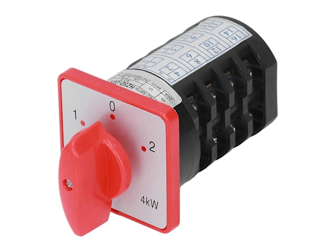 Seletor De Controle Rotativo Berm Com 4 Seções E 3 Posições, Ac380v