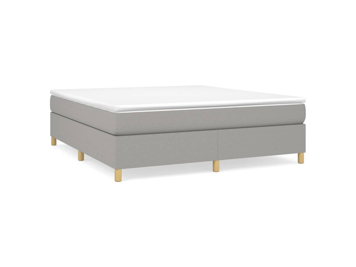 Cama com Molas/Colchão 180x200 Cm em Tecido Cinzento Claro MAISON EXCLUSIVE
