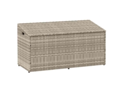 Vidaxl Caixa De Arrumação P/ Jardim 110x50x58 Cm Vime Pe Cinza-claro