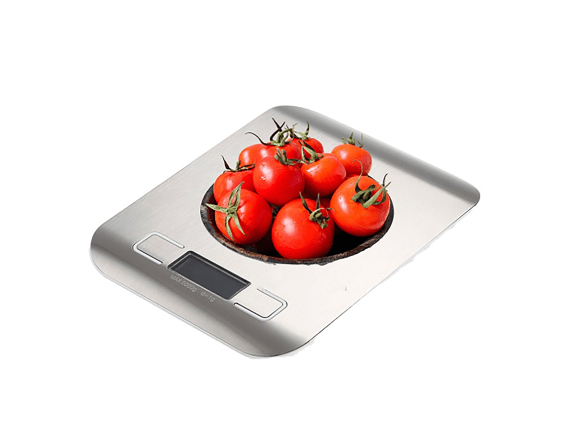 Aetheria balança Digital de Cozinha Inox 10kg À Prova D'água Display Lcd Retroiluminado Branco