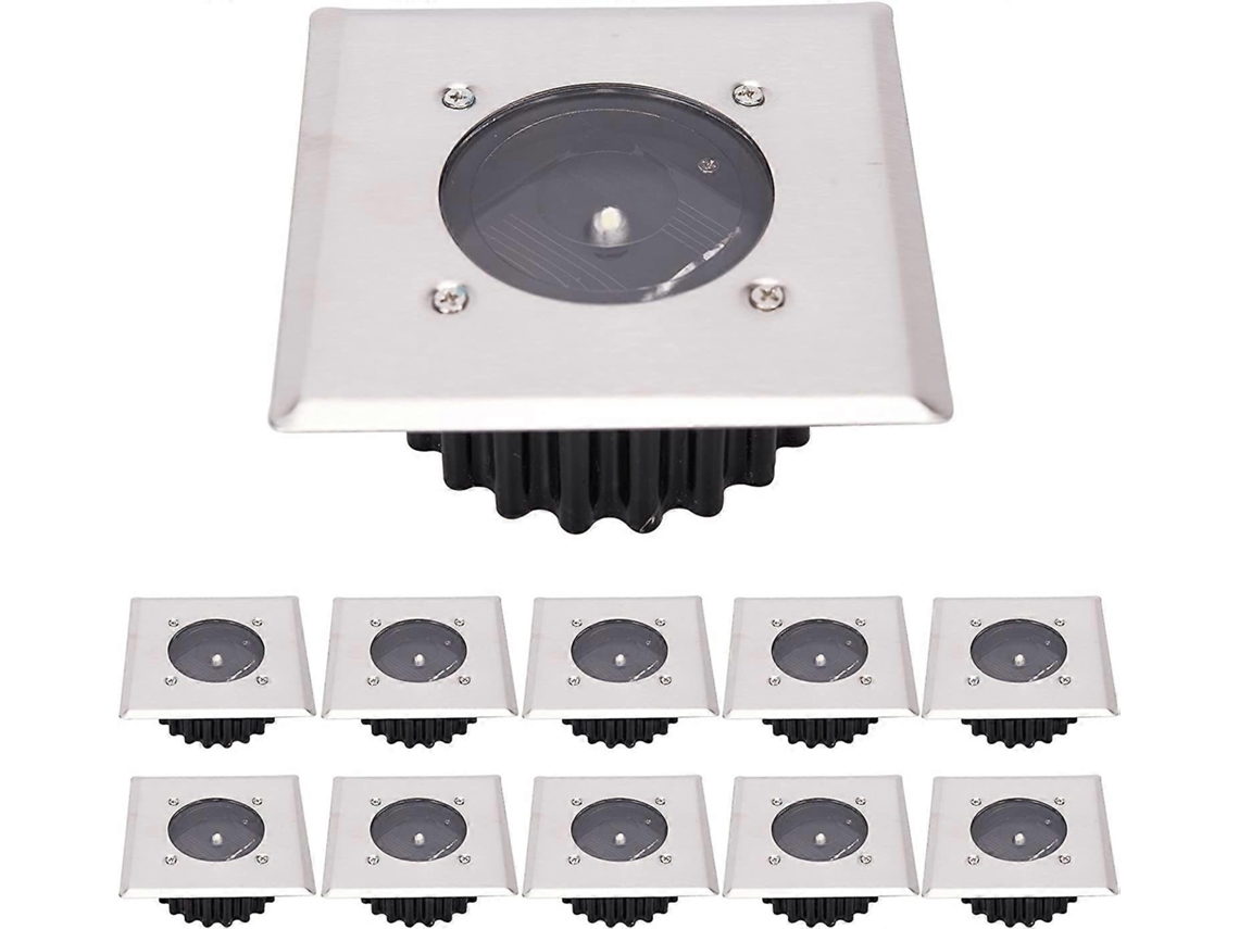 Rebe lâmpada Solar de Solo Led 10 Unidades, Exterior Impermeável Ip65, Luz Fria, para Jardim, Pátio e Entrada