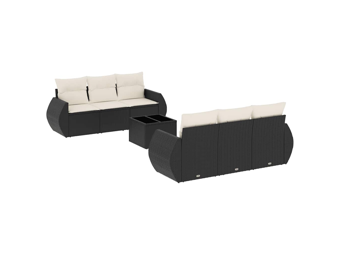 Garden Sofa Set, Garden Sofa Sets Vidaxl Preto Rattan / Vime (n/a)