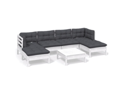 Garden Lounge Set, Garden Lounge Sets Vidaxl Branco Madeira De Pinho (n/a)