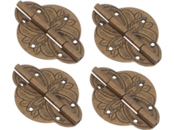 Dobradiças Decorativas Douradas Em Latão Antigo, Conjunto De 4 Peças, Para Caixa De Joias
