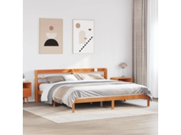 Vidaxl Estrutura Cama C/ Cabeceira 200x200cm Pinho Maciço Castanho-mel