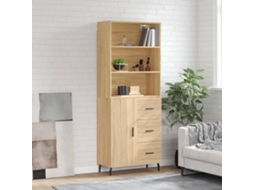 Vidaxl Armário Alto 69,5x34x180 Cm Derivados De Madeira Cor Sonoma