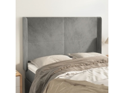 Cabecero con Alas de Terciopelo 147x16x118/128 cm Gris Claro
