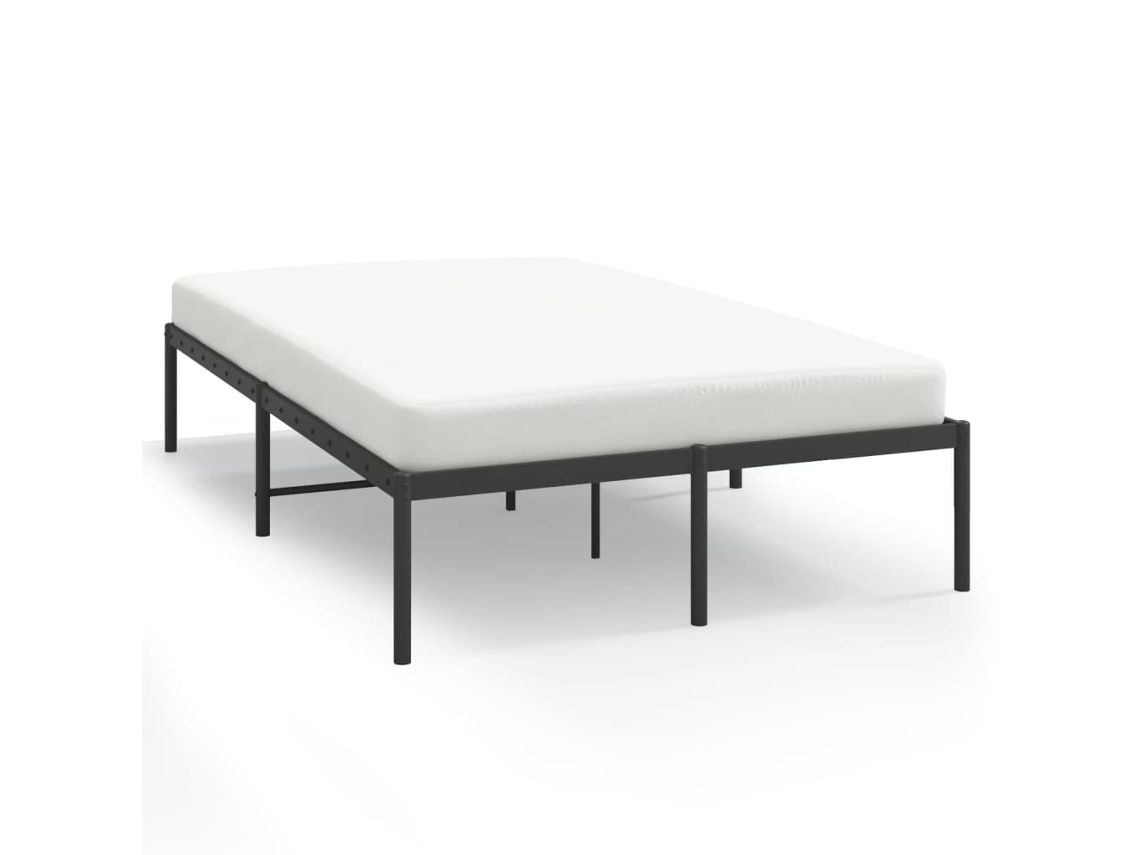 Bed Frame, Bed Frames Vidaxl Preto Aço (120 X 190 Cm)