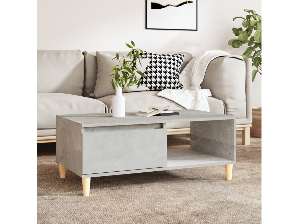 Vidaxl Mesa De Centro 90x50x36,5 Cm Derivados Madeira Cinzento Cimento