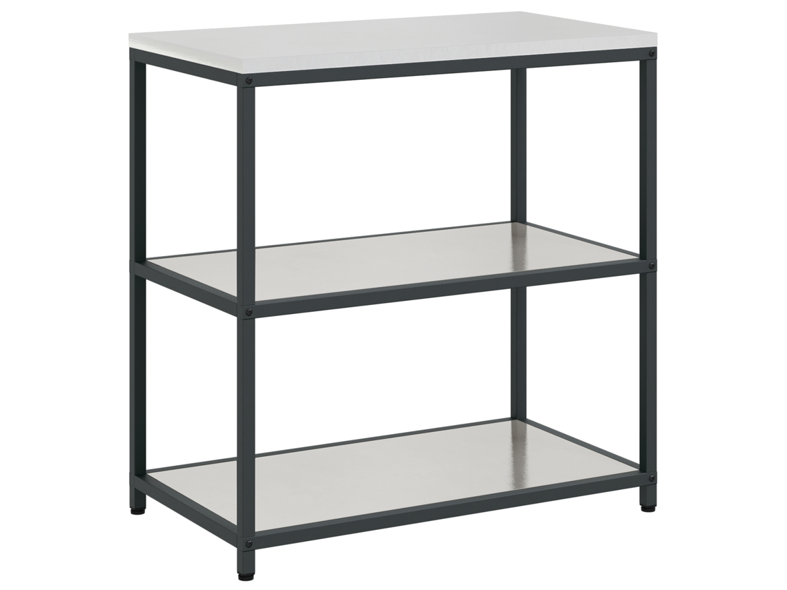Conjunto 1 Armazenamento De Cozinha Vidaxl Prateado Aço (90 X 50 X 92 Cm)