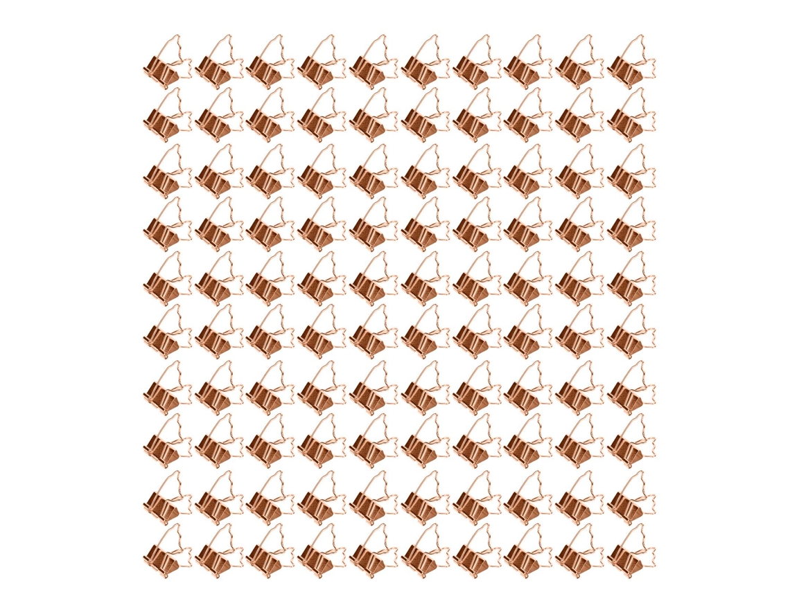 100 Clips Pequenos E Bonitos Para Pastas, De Metal, Com Grande Força De Fixação E Antioxidantes, Para Escritório, Cor Ouro Rosa.