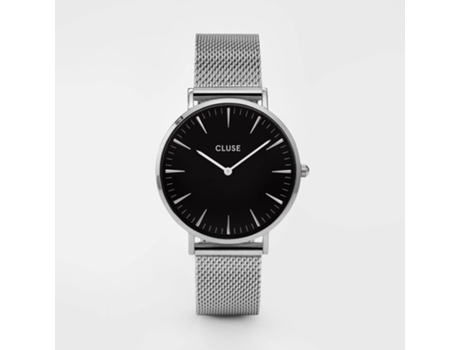 Relógio Cluse La Bohème Mesh 38 mm Prateado e Preto