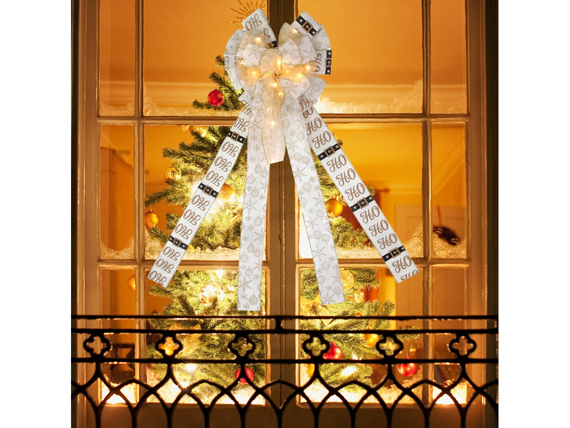 Laço De Natal (luminoso, Poliéster) Eoocoo