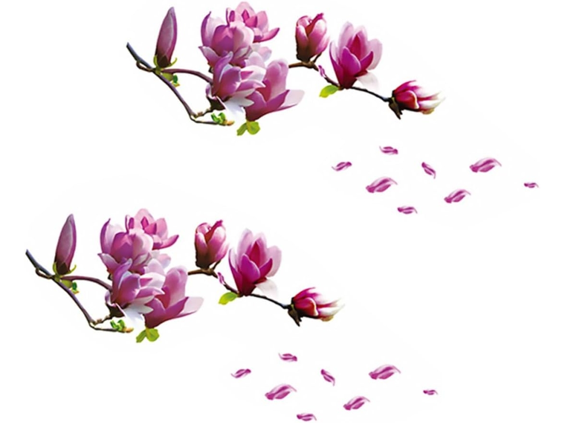 Adesivo De Parede Com Delicado Padrão Floral - Flor De Magnólia - Adesivo De Pvc Autoadesivo