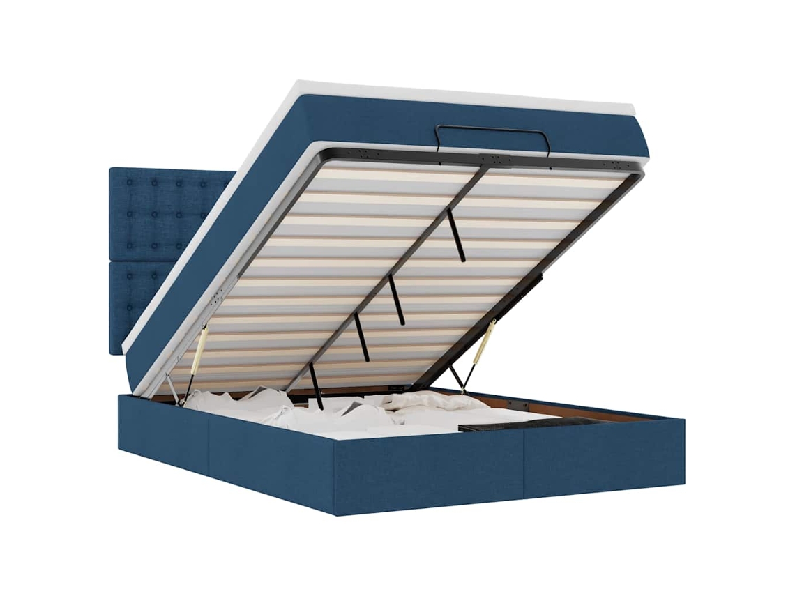 Ottoman Bed, Ottoman Beds Vidaxl Azul Tecido (140 X 190 Cm)