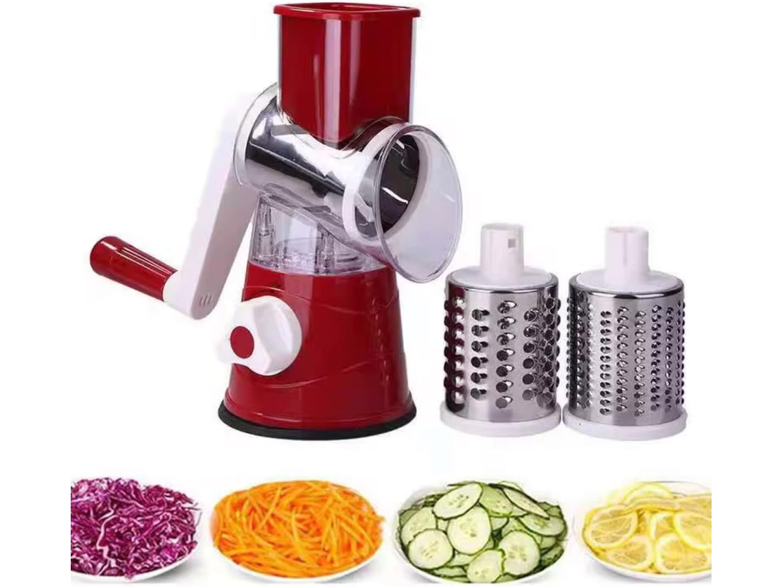 Cortador De Legumes Manual Rotativo, Cortador De Legumes Multifuncional Com Manivela E 2 Lâminas, Utensílio De Cozinha Para Preparação Alimentos