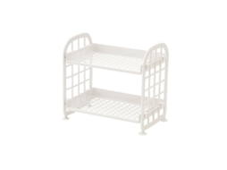 2026 estanteria Doble Capa Plegable Organizador Baño Abs 21.5x14x20.5cm Blanco