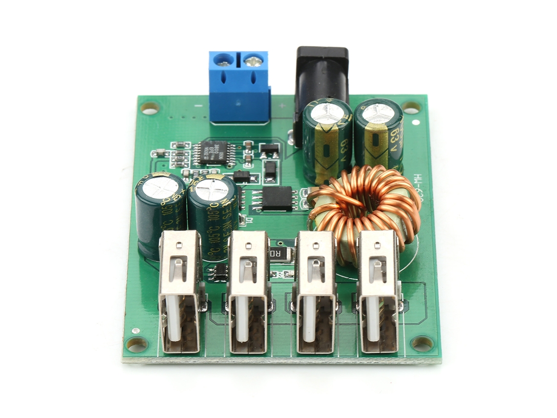 Laxiscreed Módulo Fonte Dc-dc 8-36v Para 5v Com 4 Usbs, Ideal Para Carregamento E Projetos Eletrónicos