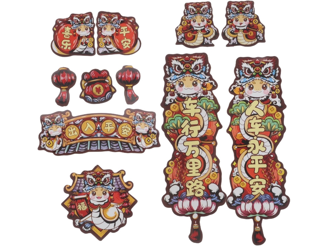 Conjunto De 11 Ímãs De Carro Com Estampa De Animais Chineses Para Decoração De Festas.