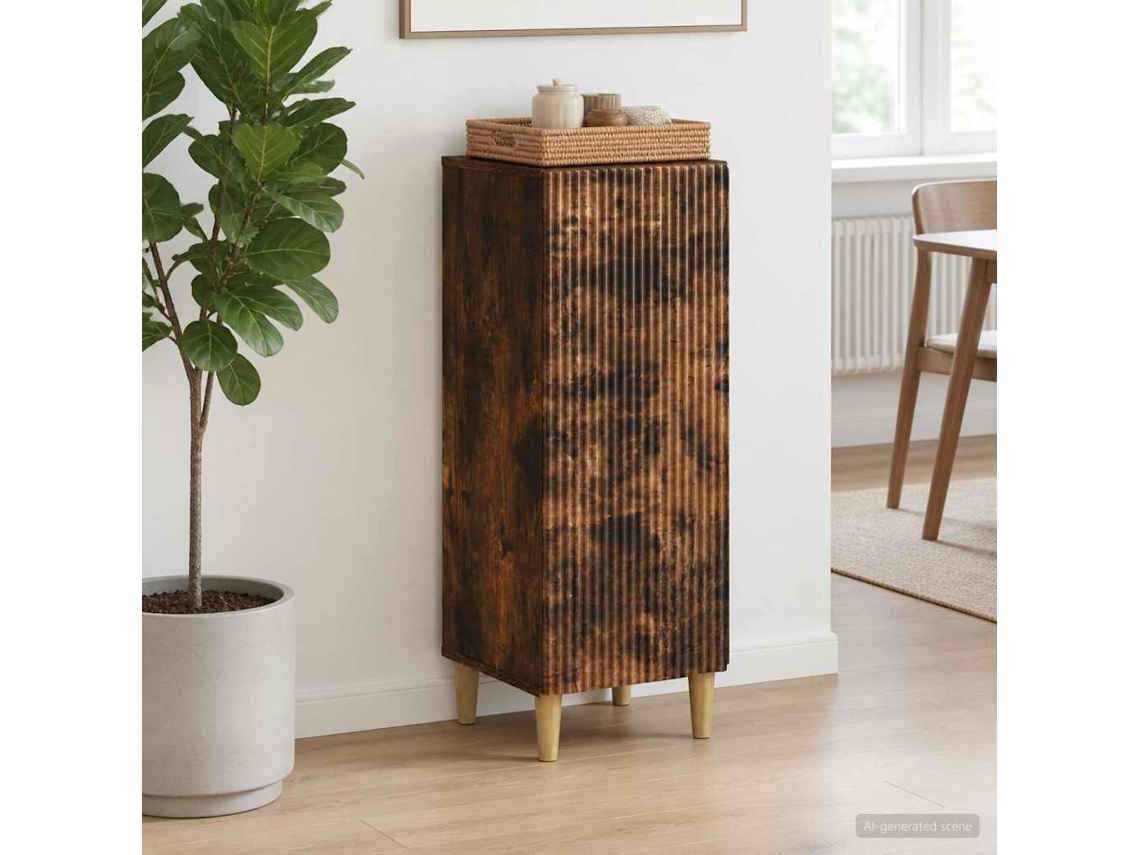 Vidaxl Buffet Carvalho Fumado 33 X 34,5 X 90 Cm Derivados De Madeira