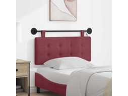 Vidaxl Cabeceira Suspensa Com Luz Led Vinho Vermelho Tecido