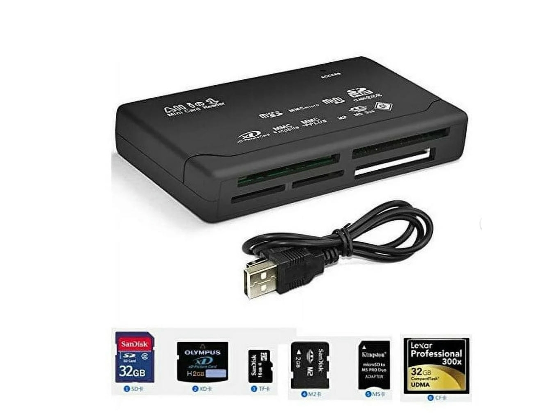 Leitor de Cartões  26 em 1 de Alta Velocidade Usb 2.0 Cartões de Memória para Cf Xd Sd Ms Sdhc
