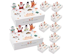 Caixas De Papel Para Doces Natal Healvian, 10-unidades, Pequenas Caixas Dobráveis Com Design Natalino E Formato De