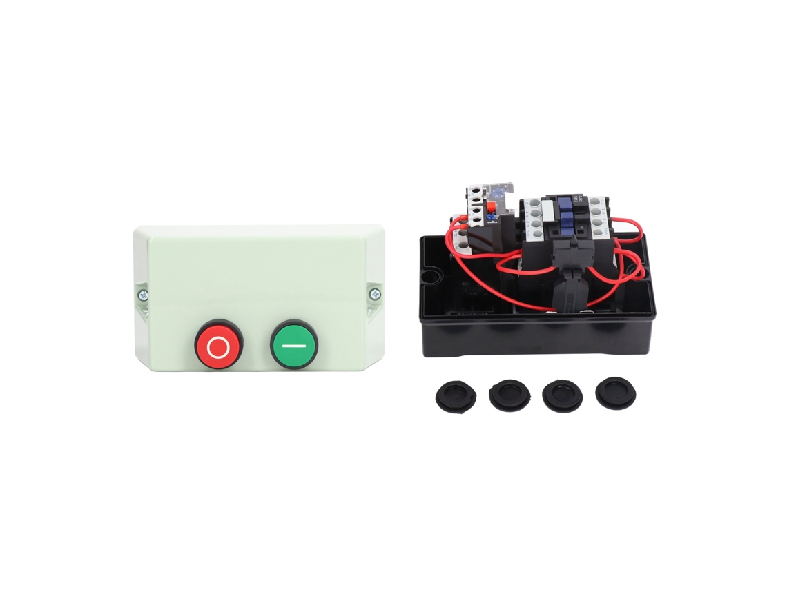 Chave De Controle De Partida Magnética Motor Elétrico Com Protetor 12‑18a E Arruelas De Borracha