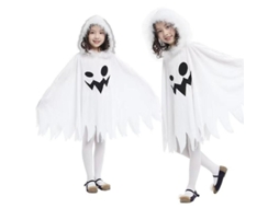 Disfraz Capa Fantasma Branco Para Crianças Traje Halloween Elfo Disfraz Rol Cosplay Xl