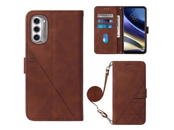 Capa De Couro Dobrável Com Relevo 3d Para Motorola Moto G52j 5g