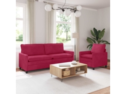 Vidaxl Conjunto De Sofás 2 Unid. Vinho Vermelho Veludo