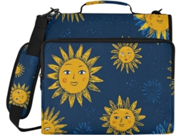Macarrão divertido com estampa de sol africano em azul marinho, 1,5 polegadas, 3 aros com altura de ombro, inclui