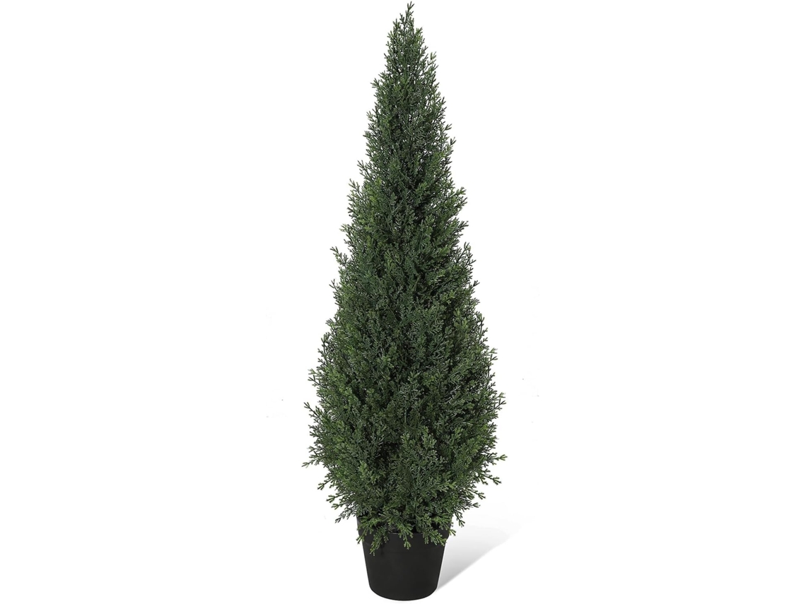 Garveehome Árvore De Cipreste Artificial 90cm Verde Com Vaso Para Interior E Exterior