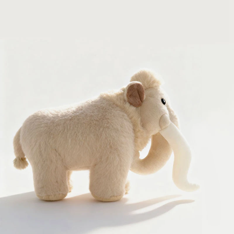 Mamute de Pelúcia, Mamute de Pelúcia de Pelo Comprido MDUG (amarelo Claro, 27 Cm)