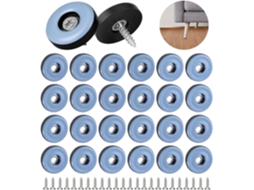 Conjunto 24 Deslizadores Para Móveis Em Ptfe 22 Mm Com Parafusos Para Cadeiras E Sofás
