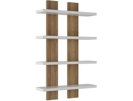 Prateleira  Nergis Branco (Aglomerado Melamina de Carvalho - 50x17x80cm)