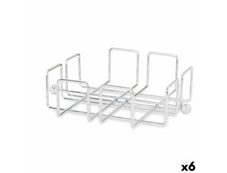 Porta-guardanapos Prateado Metal 19,3 x 6,5 x 19,3 cm (6 Unidades)