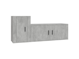 Conjunto de 2 Telemóveis de TV Derivados da Madeira Cinza Cimento MAISON EXCLUSIVE