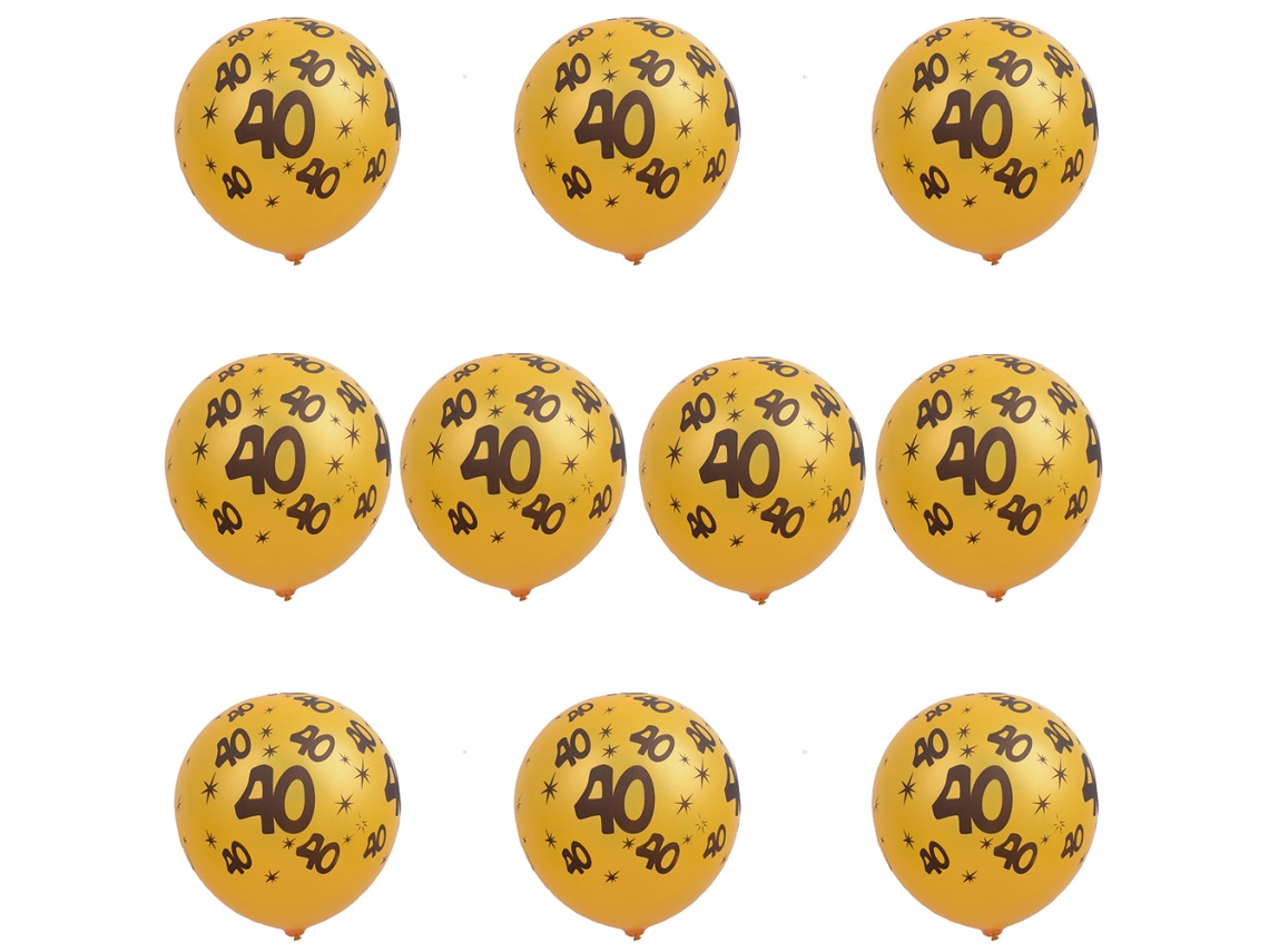 Pacote com 10 Balões de Látex Dourados para Festas de Aniversário e Casamentos LAXISCREED
