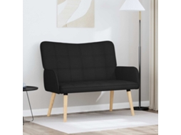 Vidaxl Sofá Para 2 Pessoas Preto 115 X 61 X 87 Cm Tecido