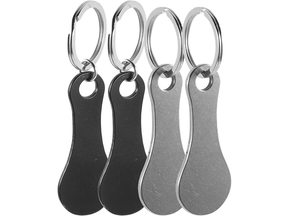 Chaveiros Leves Em Deslizante Com Fichas Para Carrinho De Compras, Conjunto De 4 Unidades.