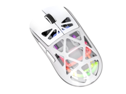 Rato Gamer Leve M7 Com 3 Modos De Conectividade, Recarregável, Transparente Oco E Com Luzes Led