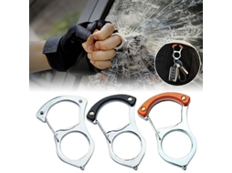 Ganchillo Portátil de Segurança Multifuncional para Chaves de Carro, com Cadeia de 50cm, Material Liga Metálica Branco S/MARCA