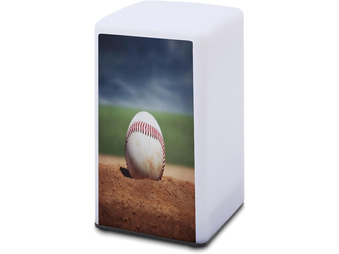 Luminária De Mesa A Bateria Com Estampa Beisebol, Ideal Para Leitura Em Escritórios E Quartos, Além De Ser Útil Para